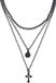 Gothicana by EMP Gothicana Zwarte ketting met drie rijen - Dames - Standard
