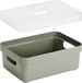 Sunware Opbergboxen met transparante deksel - 3x stuks - lichtgroen - 9 liter - kunststof - 35 x 25 x 12 cm
