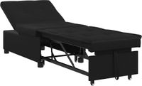 vidaXL Uittrekbare slaapbank, zwart, 194 x 67 x 82 cm, microvezel