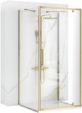 REA Rapid Swing - Wandgemonteerde Douchecabine - Geborsteld Goud - 100x90 Rechthoek