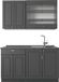 Vicco Fame-Line Eenpersoonskeuken – 140 cm zonder werkblad Anthrazit-Gold Landhaus