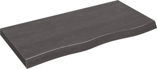 vidaXL Wandschap - behandeld - massief - eikenhout - donkerbruin