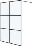vidaXL Inloopdouchewand 140x195 cm Mat ESG-glas Zwart