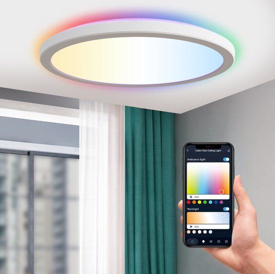 Calex Halo Smart Plafondlamp 40cm - RGB & Warm Wit Licht - Wit