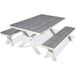 DcbGarden Table de pique-nique Annecy - 175x100cm - Blanc