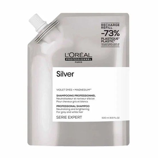 L'Oréal Professionnel Silver Shampoo for Grey, White or Light Blonde Hair 500ml Refill