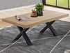 LIEZE Table basse 130 cm chêne français avec pieds en X