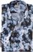 OLYMP Level 5 body fit overhemd - popeline - blauw bloemen dessin - Strijkvriendelijk - Boordmaat: 40