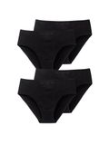 Schiesser Cotton Essentials Tai slip Dames Zwart Effen 100% Katoen 4 Stuks
