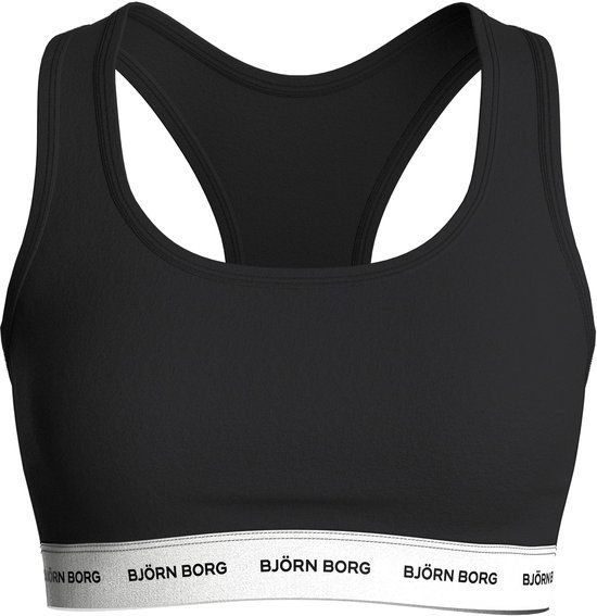 Björn Borg Logo Soft Sporttop Dames - Sportbeha Vrouwen - Katoen - Zwart - Maat L