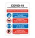 Aua Signaletique - Panneau de Signalisation Règles Covid-19 Respectez les Consignes avec 4 pictogrammen - 210 x 300 mm, vinyl zelfklevend