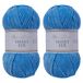 Utopia Crafts Velvet Lux Chenille superzacht, grof garen voor breien en haakgaren, 2 x 100 g (hemelsblauw)
