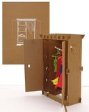 Pop-up kaart "Kleiderschrank" - lustige 3D Geburtstagskarte & Glückwunschkarte als Gutschein, Geldgeschenk, Geschenkverpakking, Shopping-Gutschein & Einkaufsgutschein voor Shopping-Tour