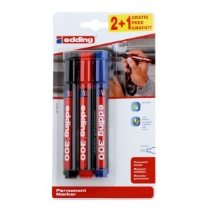 Edding 300 2+1 - Permanent marker - 3 pieces