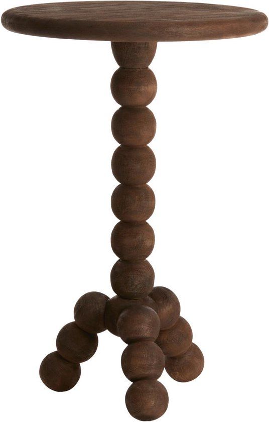 Light & Living Bijzettafel Veglio - Donkerbruin - Ø35cm - Modern