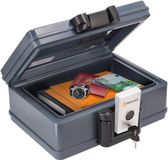 Brihard Portable Fire Chest 2013 - Brandwerende Documentenbox & Waterdichte Safe - UL 72 Gecertificeerd 30 Min - Sleutelslot - Geldkistje & Reiskluis - A5/B5 Dossiermappen - Kantoor & School Archivering - Zwart - Vuurvaste Kluis - 13FIRE2013K