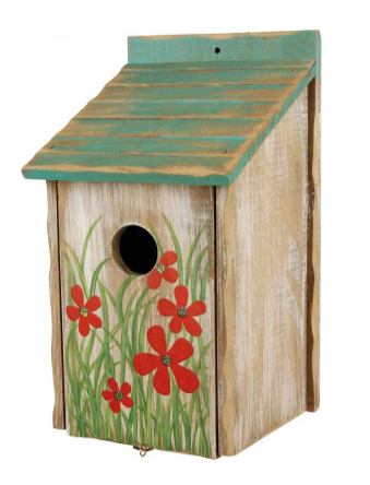 TRIXIE 55850 Vogelhuisje - Hout - Groen/Rood - 15x14x28 cm