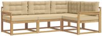 vidaXL Buiten bankenset 3 st Wit en Beige Polyester