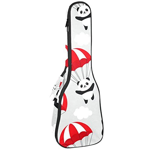 Mersov Tenor Ukulele Gigbag Waterdichte Ukelele Case Gewatteerde Rugzak, Geweldig voor Sopraan Concert (21/23/24") Panda Parachute Cloud