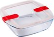 Pyrex Cook & Heat Vierkante Schaal met Deksel - 25 x 22 cm - Transparant