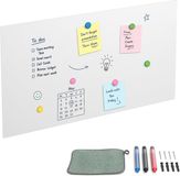 Relaxdays Magnetisch bord - wit - 50x100 cm - met aluminium frame