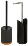 5Five - Toiletborstel met toiletrolhouder set - Zwart