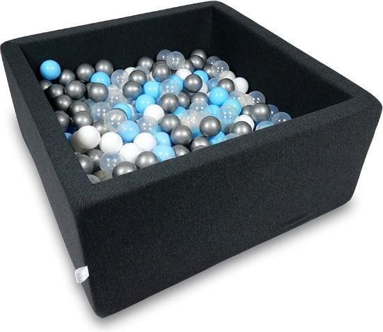 Viking Choice Ballenbak - Vierkant - Zwart - 400 Ballen - 90x40x40cm - Licht Blauw