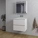 Saniclass Chaci Badkamermeubelset - 60x46x55cm - keramische wastafel wit - 1 wasbak - zonder kraangat - 2 lades - spiegelkast - mat wit