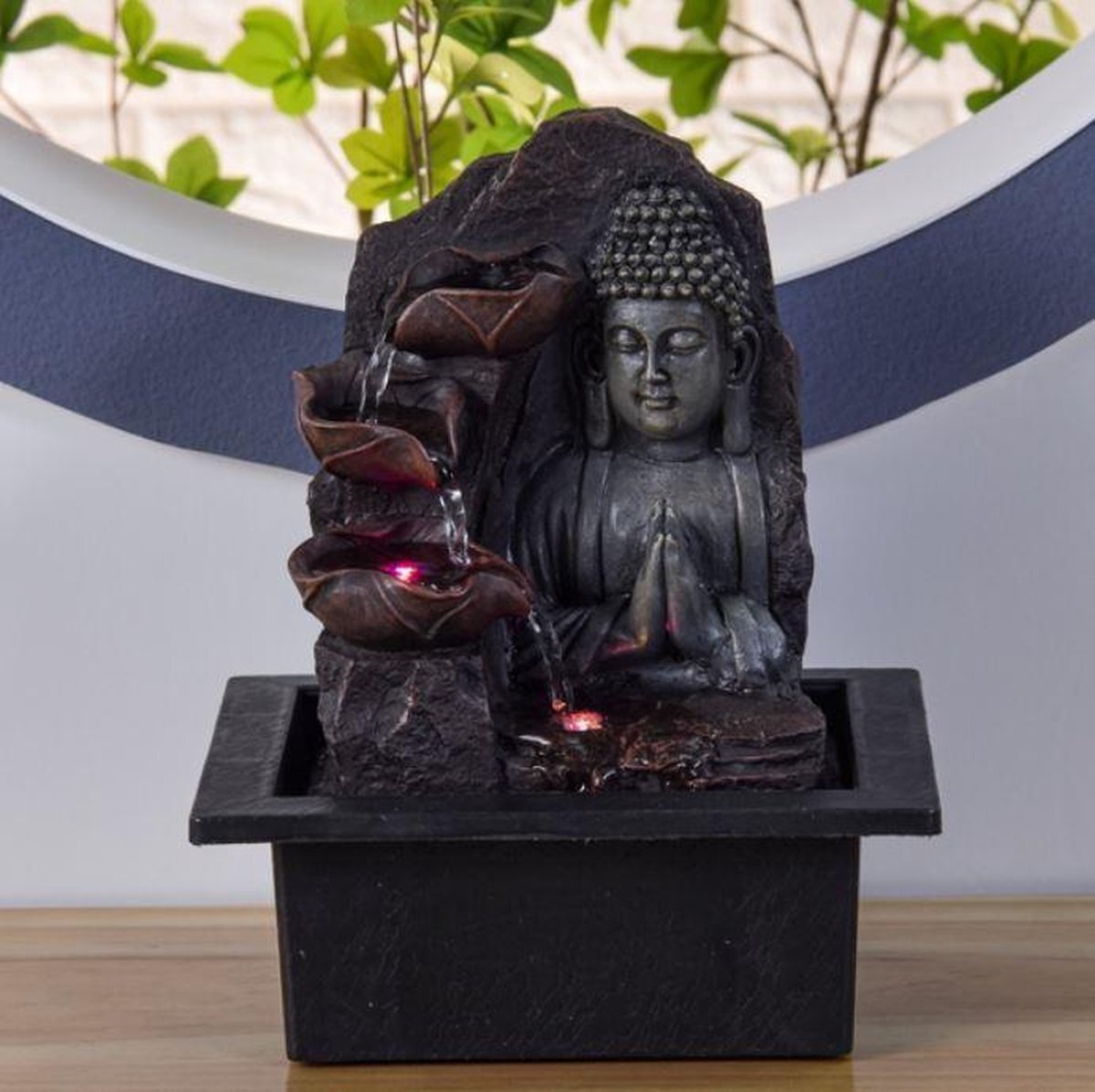 Zen Light Boeddha Spiritualité - fontein -interieur - fontein voor binnen - relaxeer - zen - waterornament - cadeau - geschenk - relatiegeschenk - origineel - lente - zomer - lentecollectie - zomercollectie - afkoeling – koelte