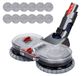 Dyson Tête de brosse électrique pour Dyson V11, V10, V8, V7, avec réservoir d'eau et 12 tampons