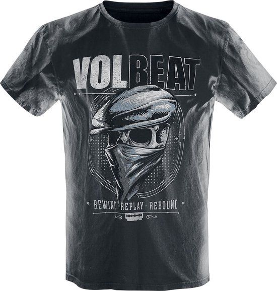 Volbeat Bandana Skull Heren T-shirt - lichtgrijs/zwart - 3XL