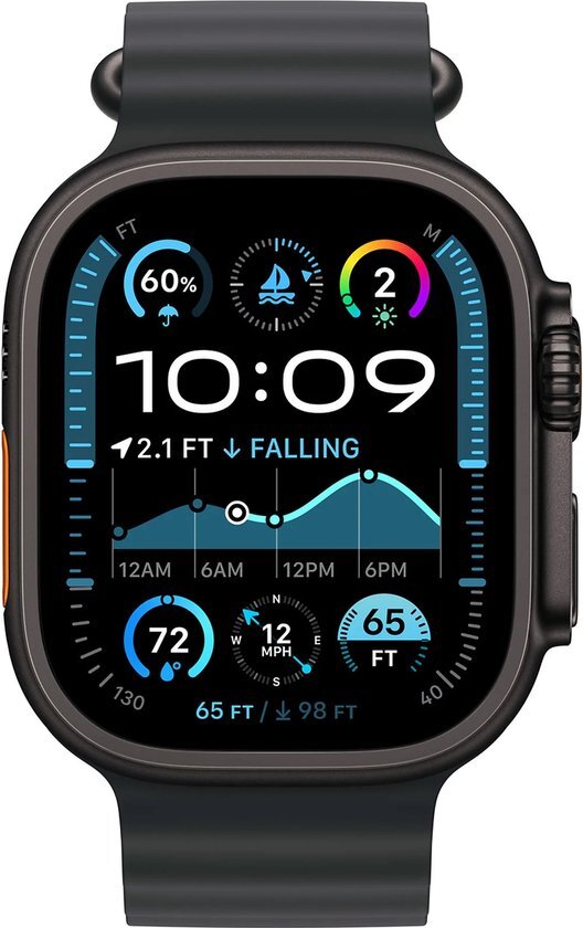 Apple Watch Ultra 2 GPS + Cellular 49mm Black Titanium Case with Black Ocean Band