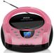 Pretty Pink Draagbare boombox - CD/CD-R - USB - FM-radio - AUX-IN ingang - hoofdtelefoonaansluiting - kinderradio - CD-radio - Stereo - Compact systeem - Hot Pink