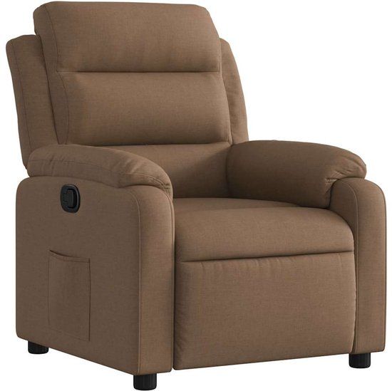 vidaXL Fauteuil verstelbaar stof bruin