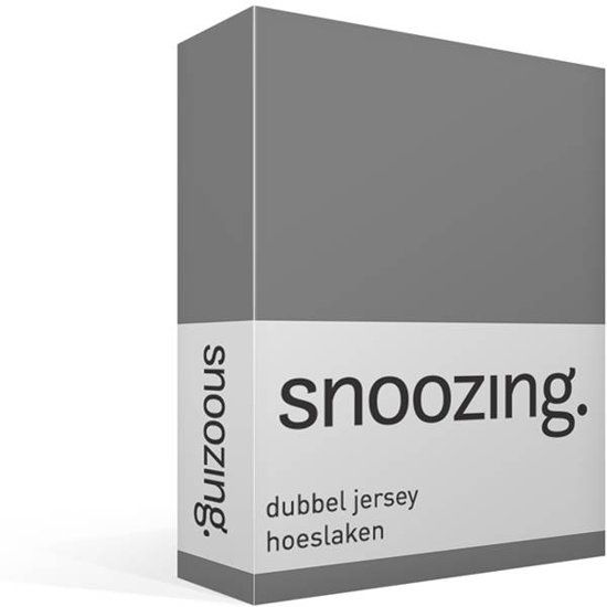 Snoozing dubbel jersey hoeslaken - Lits-jumeaux (160x200/220 cm) - Grijs
