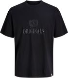 JACK & JONES JORFREDERIKSBERG MONOGRAM TEE SS CN SN Heren T-shirt Zwart Katoen Maat M