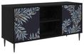 DOKKUM meuble TV 102 x 33 x 51 cm chêne noir bois modifié