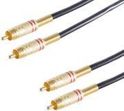 1aTTack.de 1x 5m Metalen tulpkabel 2 stekkers stereo verguld