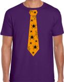 Bellatio Decorations Halloween thema feest stropdas t-shirt spinnen - heren S