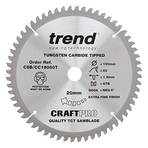 Trend CraftPro Crosscutting TCT Saw Blade - 190mm x 60T x 20mm