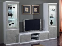 Mobistoxx ROMEO Tv-meubel set marmer/wit met verlichting