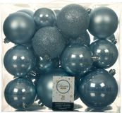 Decoris Kaemingk B.V. 52x stuks kunststof kerstballen lichtblauw 6-8-10 cm - Onbreekbare plastic kerstballen