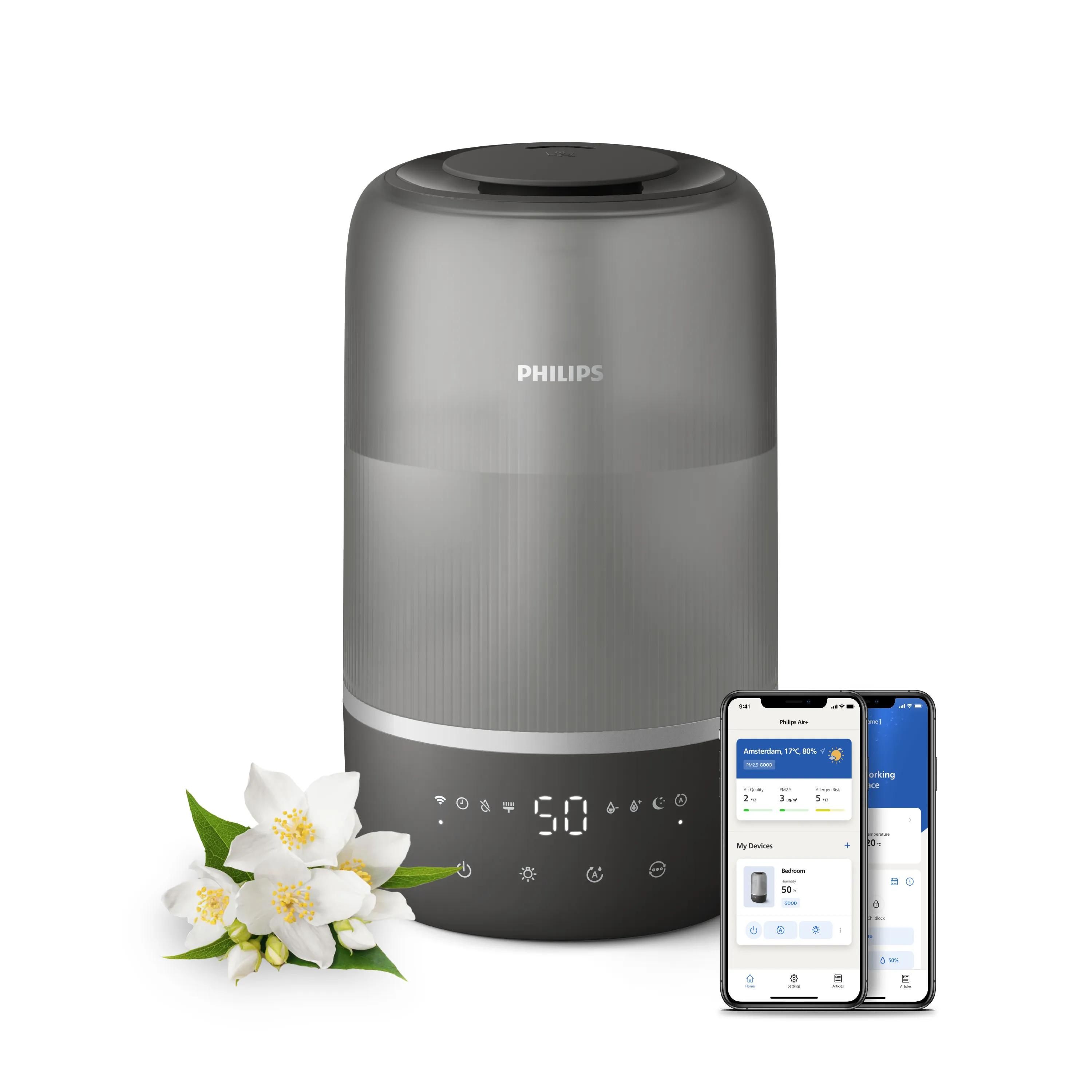 Philips 1000 series Luchtbevochtiger - Ultrasoon - 3 l - Zwart