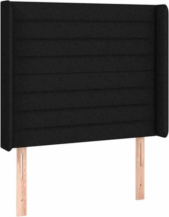 vidaXL Hoofdbord - Stof - Zwart - 93x16x118/128 cm