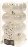 Boules de Noël 34x pc - 3 cm - blanc et blanc nacré - plastique