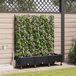 Maison Exclusive - Jardinière pour fleurs avec système d'arrosage et roues, lot de 3, couleur noire, en plastique PP