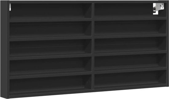 vidaXL Vitrinekast - 100x8,5x50 cm - Hout - Zwart