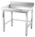GOLDINOX Plan de travail en acier inoxydable, base 700 x 600 mm, avec dosseret et renfort, PREMIUM