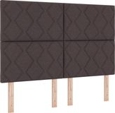 vidaXL LED Boxspringbed met Matras Donkerbruin 160 x 200 cm Stof