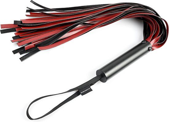 Sportsheets - Saffron Flogger - Zwart - Kunstleer